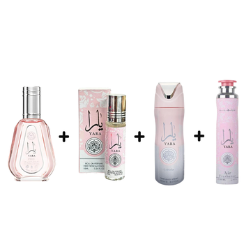 Yara 50ML + Air Freshener + Yara Deodorant + Yara Oil – Fragrance & Freshness Bundle