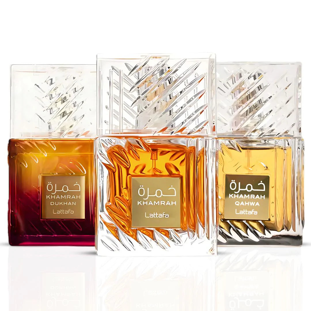 Lattafa Khamrah, Khamrah Qahwa &amp; Khamrah Dukhan Bundle