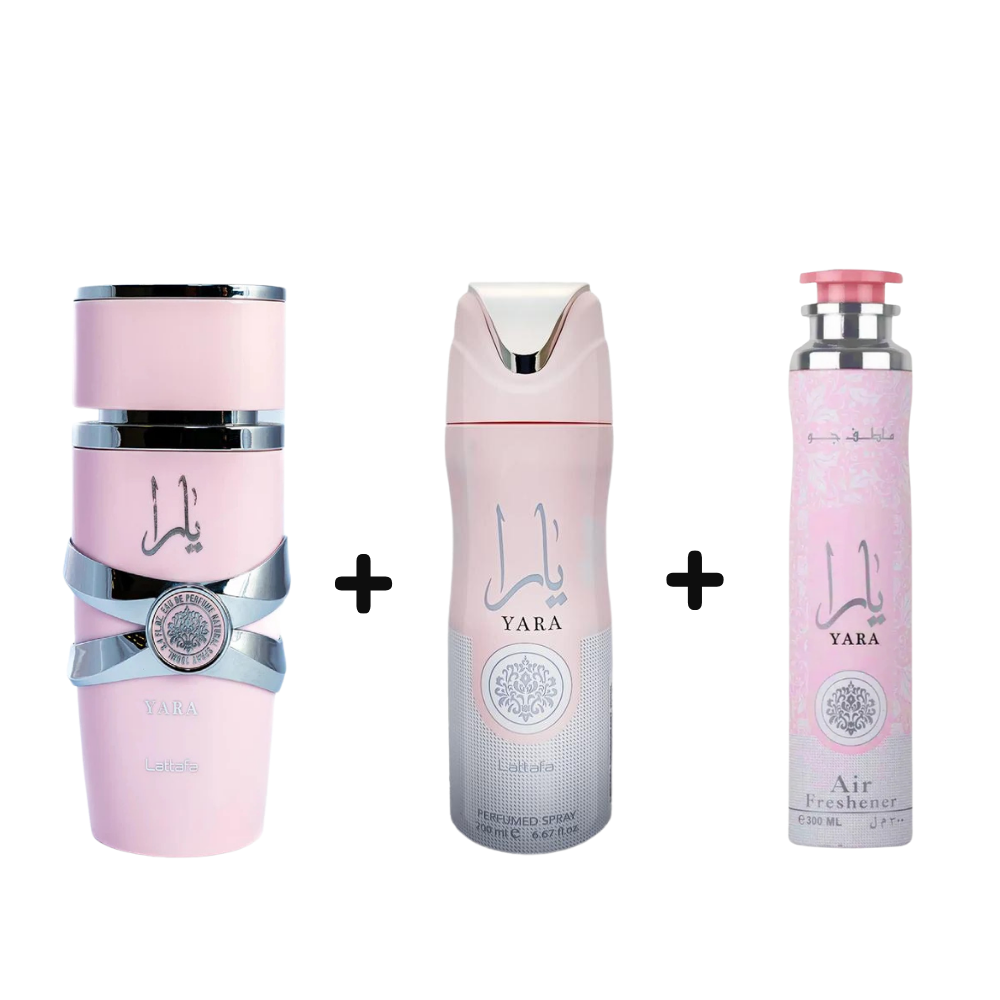 Yara Perfume + Deodorant + Air Freshener Bundle